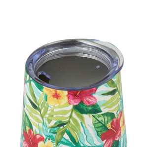 DRINCO® 12oz Insulated Wine Tumbler Glass (Tropical Hues)